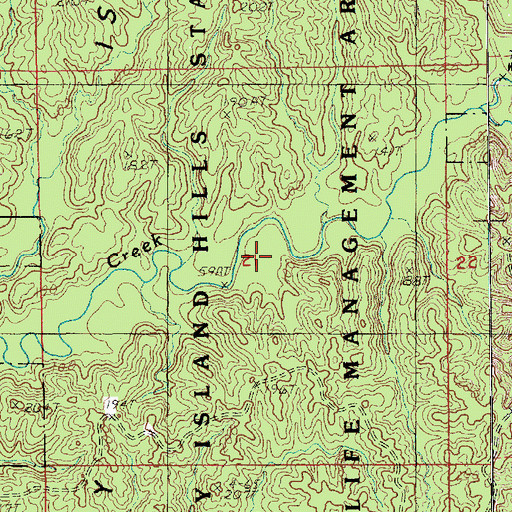 Topographic Map of Sicily Island Hills State Wildlife Management Area, LA