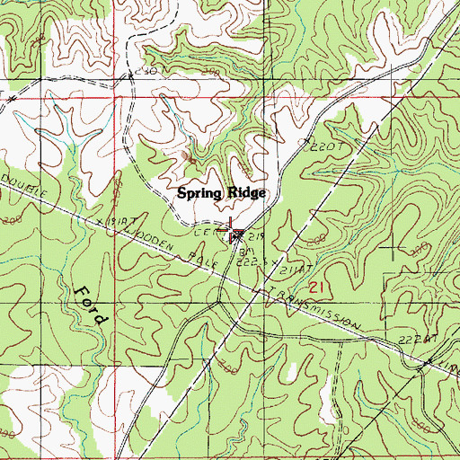 Topographic Map of Spring Ridge Cemetery, LA