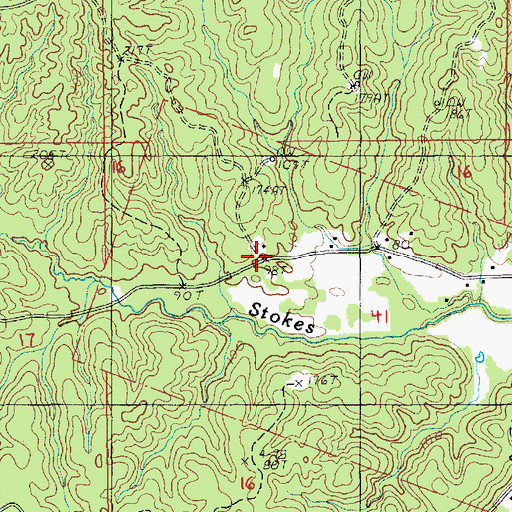 Topographic Map of Stokes Creek Oil Field, LA