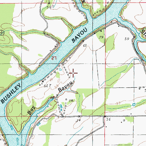 Topographic Map of Tew Lake Oil Field, LA