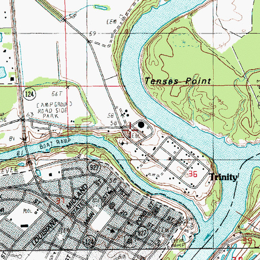 Topographic Map of Trinity Community Cemetery, LA