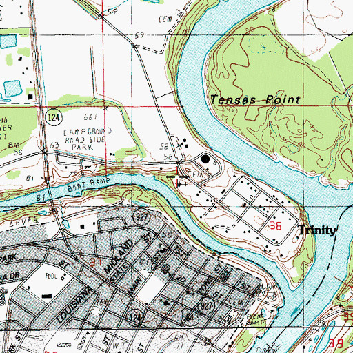 Topographic Map of Trinity Presbyterian Church, LA