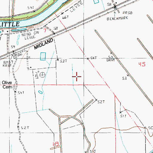 Topographic Map of Utility Oil Field, LA