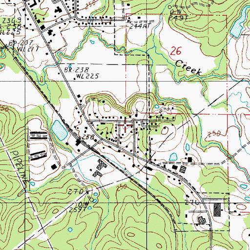 Topographic Map of Alford Heights, LA