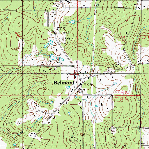 Topographic Map of Belmont Baptist Church, LA