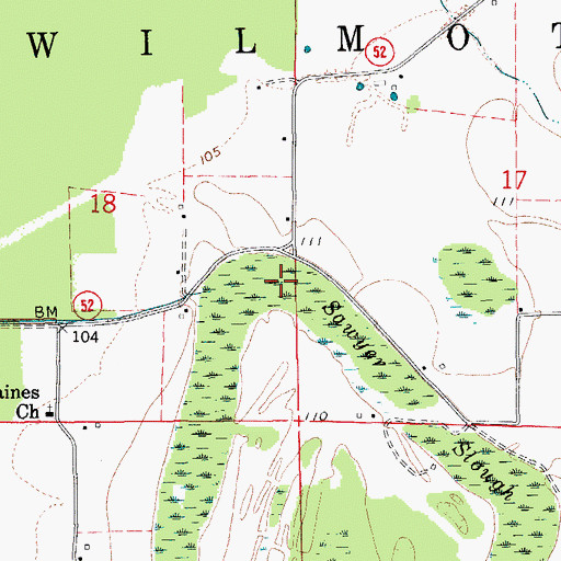 Topographic Map of Sawyer Slough, AR