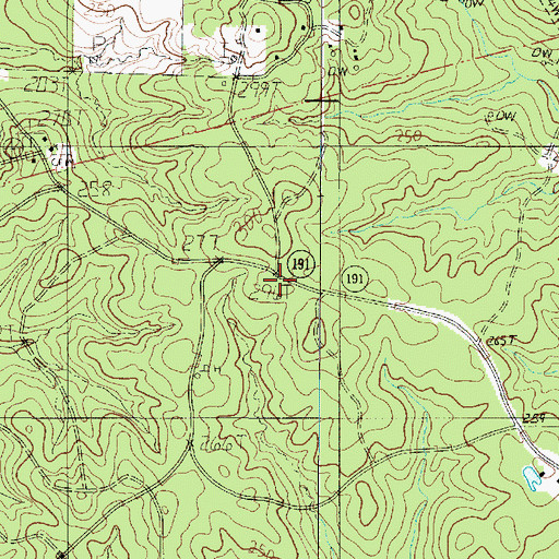Topographic Map of Brown School (historical), LA