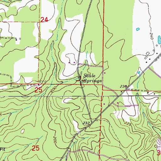 Topographic Map of Scale Springs, AR