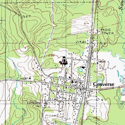 Topographic Map of Converse High School, LA