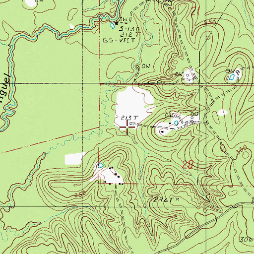 Topographic Map of East Sardis Oil and Gas Field, LA