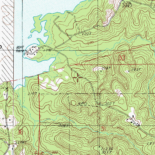Topographic Map of Ebarb School Oil and Gas Field, LA