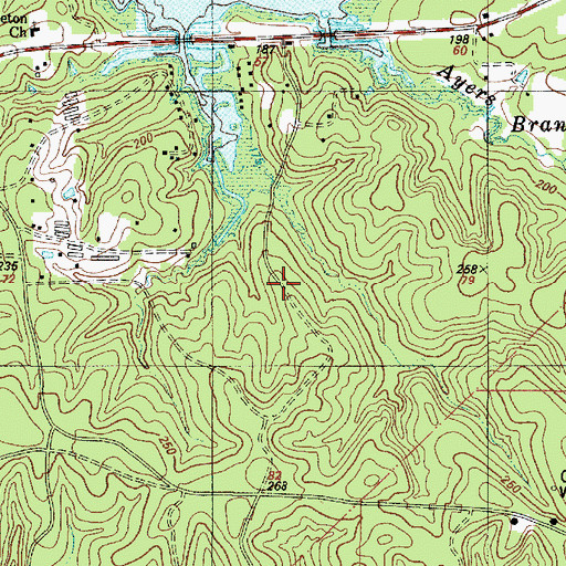 Topographic Map of Evergreen Church (historical), LA