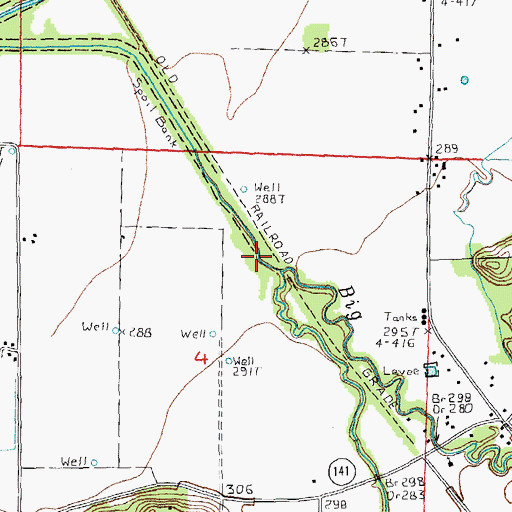 Topographic Map of Scatter Creek, AR