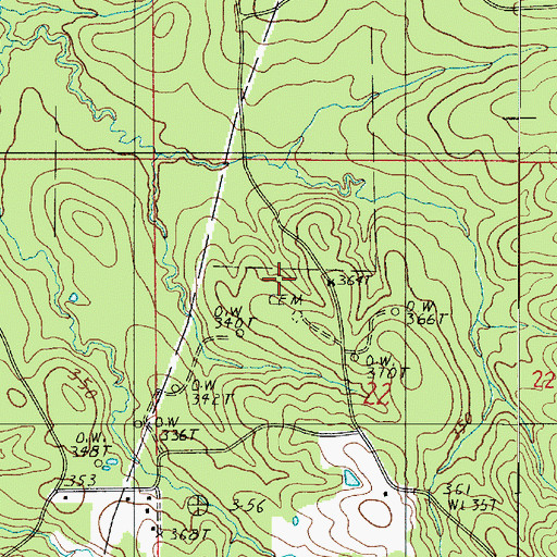 Topographic Map of Fort Jesup Oil Field, LA