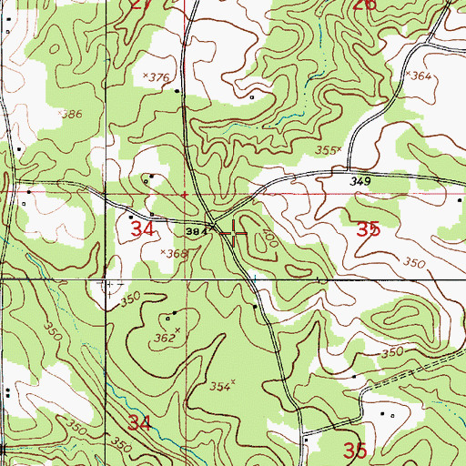 Topographic Map of Gem Springs School (historical), LA