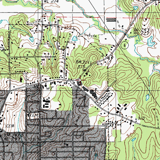 Topographic Map of Heritage Manor Nursing Home, LA