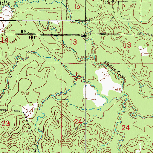 Topographic Map of Lone Star Branch, LA