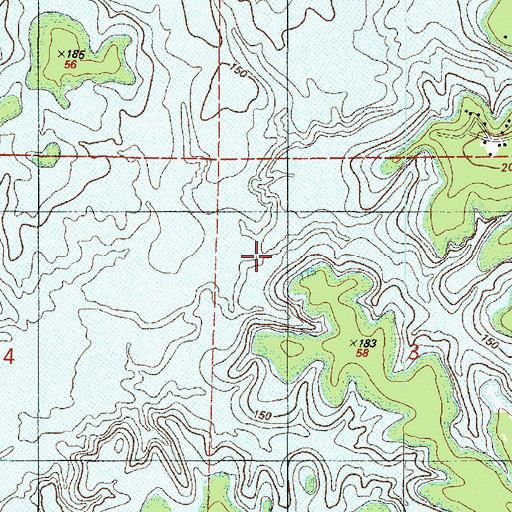 Topographic Map of McElvin Branch, LA