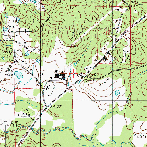 Topographic Map of Many Junior High School, LA