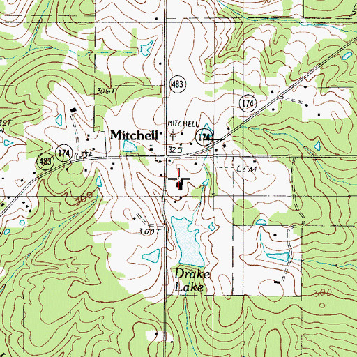 Topographic Map of Mitchell School (historical), LA