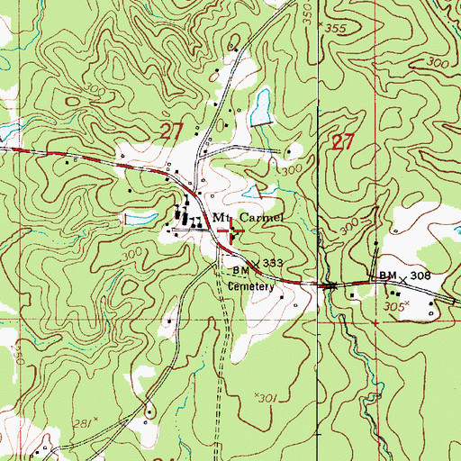 Topographic Map of Mount Carmel Baptist Church, LA