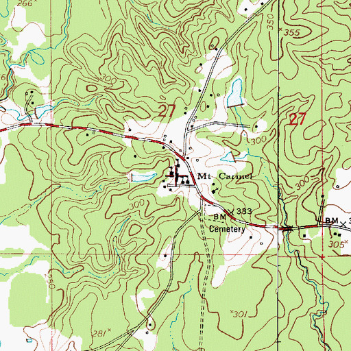 Topographic Map of Mount Carmel School (historical), LA