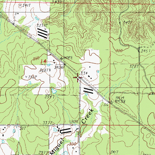 Topographic Map of Palmetto School (historical), LA