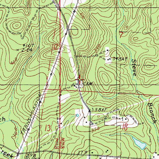 Topographic Map of Pine Knot Church (historical), LA