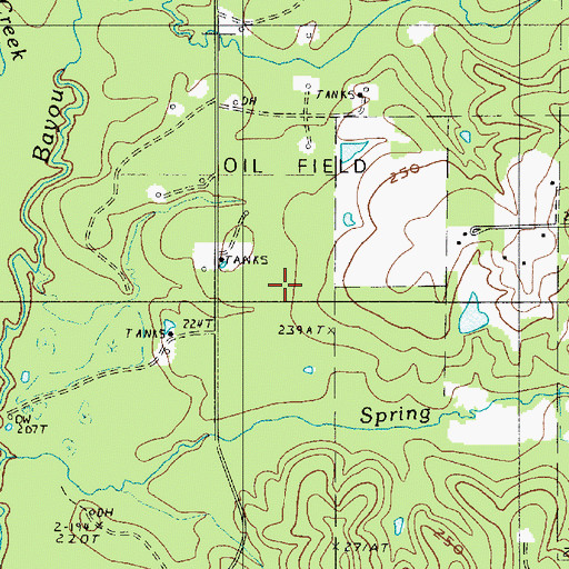 Topographic Map of Pleasant Hill Oil and Gas Field, LA