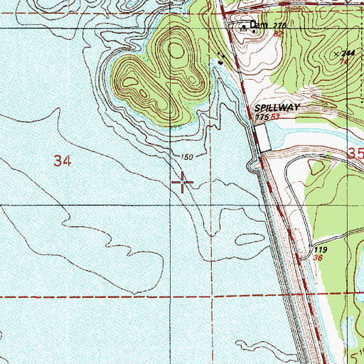 Topographic Map of Rock (historical), LA
