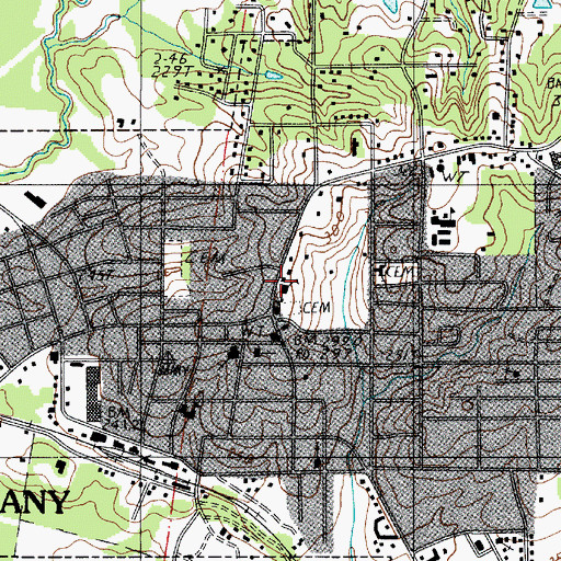 Topographic Map of Saint Johns School, LA