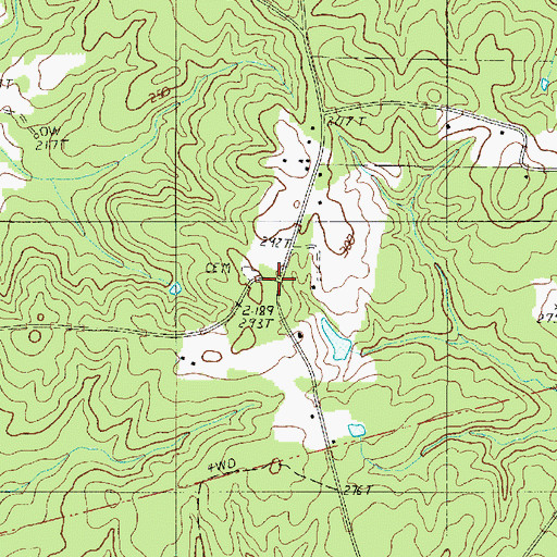 Topographic Map of Shiloh Church (historical), LA