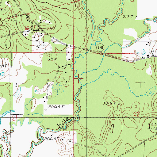 Topographic Map of Snake Creek, LA