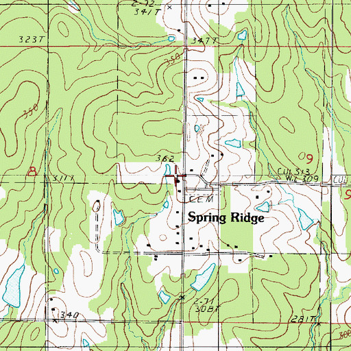 Topographic Map of Spring Ridge School (historical), LA