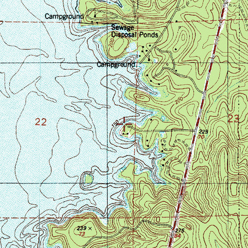 Topographic Map of Toledo Bend Marina, LA
