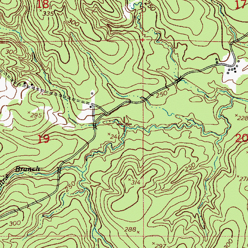 Topographic Map of Tynes Branch, LA
