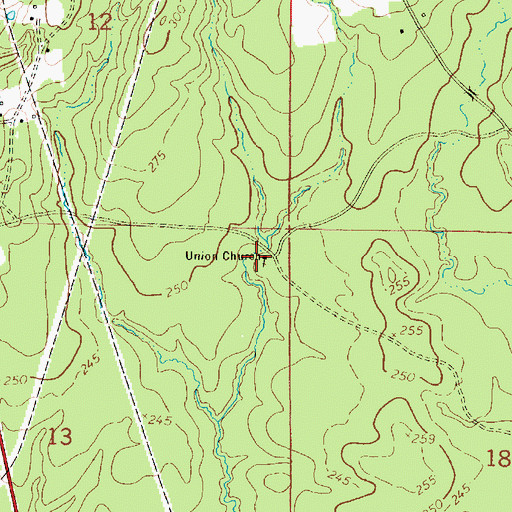 Topographic Map of Union School (historical), LA