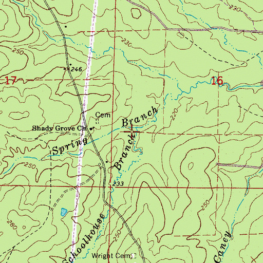 Topographic Map of Schoolhouse Branch, AR