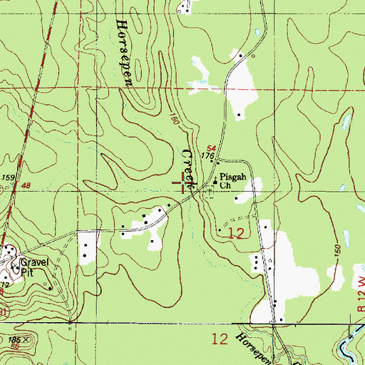 Topographic Map of Wildcat Creek, LA