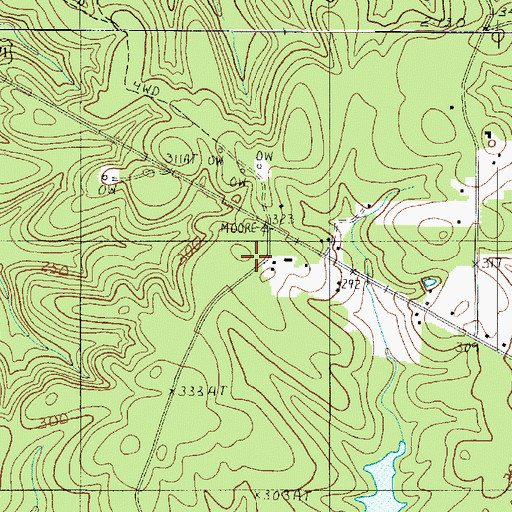 Topographic Map of Zwolle Oil Field, LA