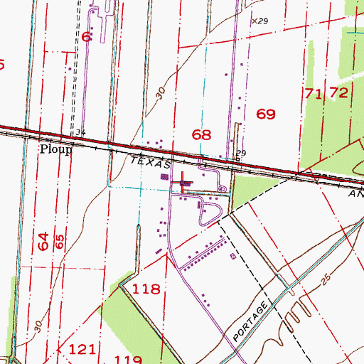 Topographic Map of Acadian Village Shopping Center, LA
