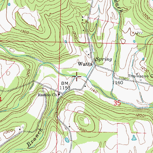 Topographic Map of Schoolhouse Branch, AR
