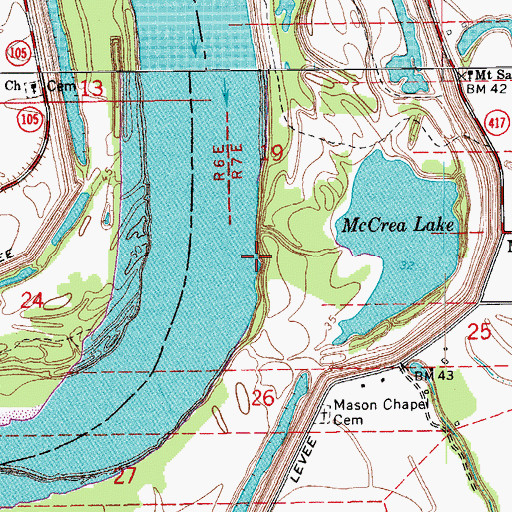 Topographic Map of Fairfield Landing, LA