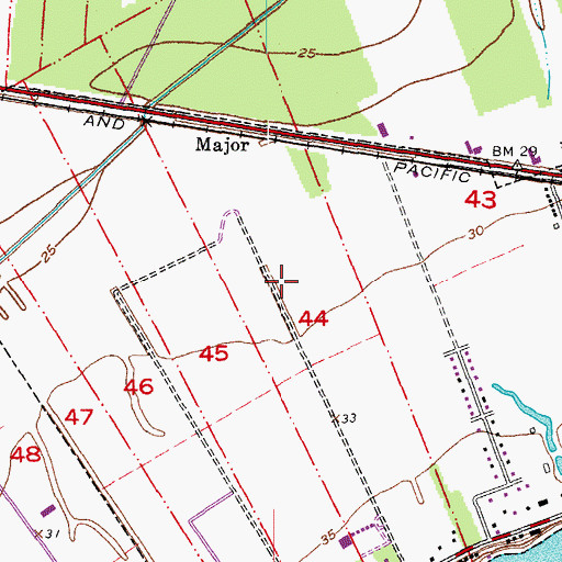 Topographic Map of False River Park, LA