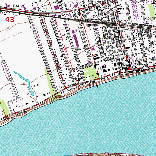 Topographic Map of First Baptist Church, LA