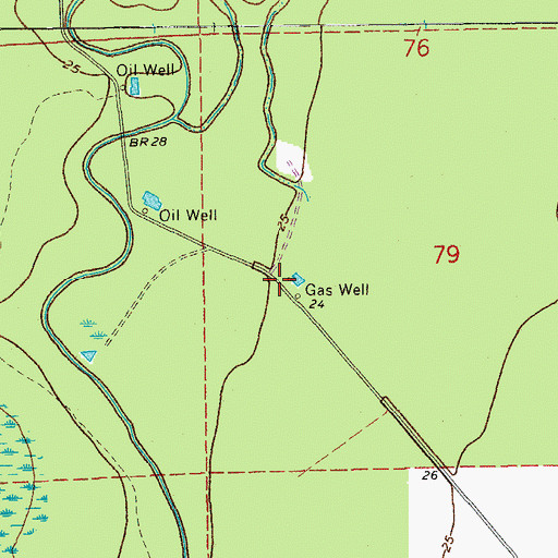 Topographic Map of Gerance Bayou Oil Field, LA