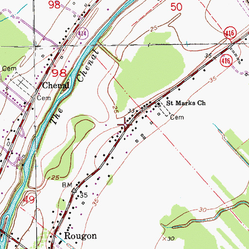Topographic Map of Glynnwood Plantation, LA