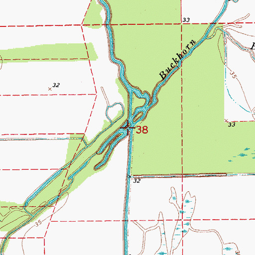 Topographic Map of Greens Lake, LA