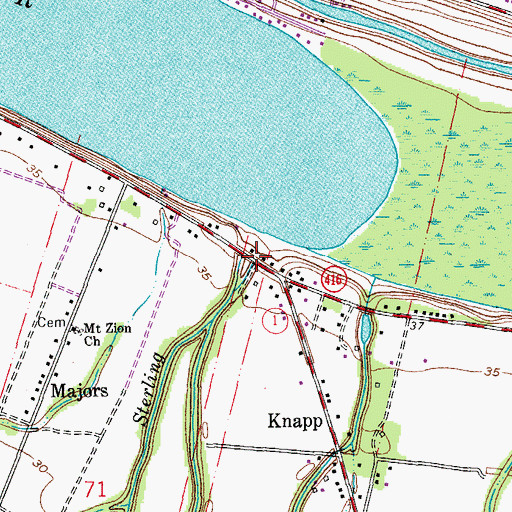 Topographic Map of Ingleside, LA