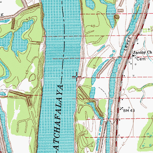 Topographic Map of Jacoby Landing, LA